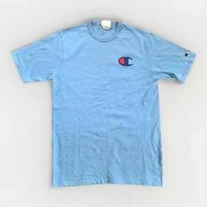 Champion Vintage C Logo T-Shirt Baby Blue Men’s Size Medium